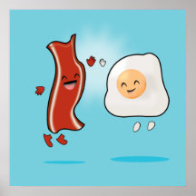 Bacon älskar ägg print