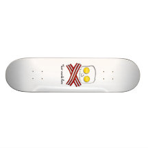 Bacon och ägg skalle och crossbones skateboard