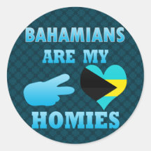 Bahamän är min Homies Runda Klistermärken