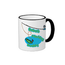Bakas fiskekompis kaffe kopp