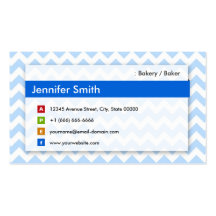 Bakery / Baker - Modern Blue Chevron Business Card