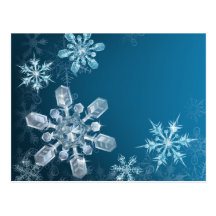 Bakgrund för blåttjulsnowflake vykort