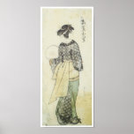 Baksida beskådar av skönhet Ohisa, Utamaro, 1792 Affischer