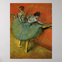 Balettdansörer på barren, impressionism affisch
