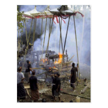 Bali Balinesebegravningceremoni Vykort