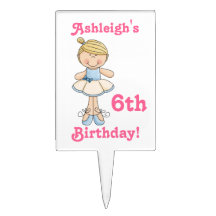 Ballerina--6thFödelsedag (personifiera åldern/namn Cake Topper