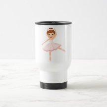 Ballerinadansare med brunt hår kaffe kopp
