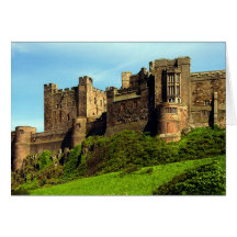 Bamburgh slott, Northumberland, England. Hälsningskort