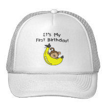 Banan - 1st födelsedag för pojkeapa keps