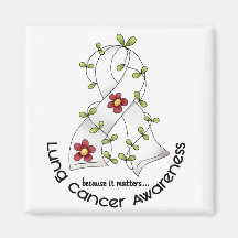 BAND 1 för lungcancermedvetenhetBLOMMA Magnet För Kylskåp