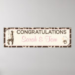 Baner för Safariflickababy shower Affischer