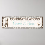Baner för Safaripojkebaby shower Print