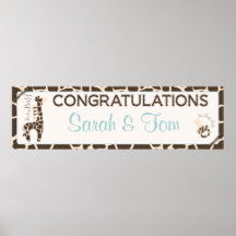 Baner för Safaripojkebaby shower Print
