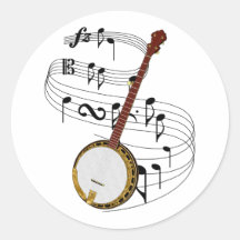 Banjo Rund Klistermärke