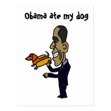 BAObama åt min hund Vykort
