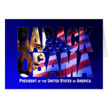 BARACK! (blått) Hälsnings Kort