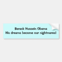Barack Hussein ObamaHis drömmar blir vår natt… Bildekal