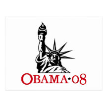 Barack Obama frihetsgudinnanvykort 2008