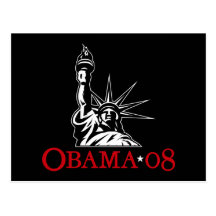 Barack Obama frihetsgudinnanvykort 2008