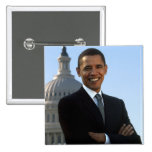 Barack Obama - kvadrera klämmer fast Knapp