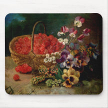Bärbasket och blommor mus matta