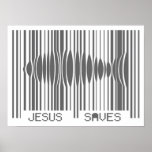 Barcoden Jesus sparar Print