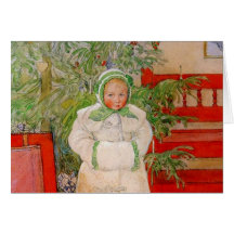 Barn i Snowsuit vid julgranen Hälsnings Kort