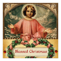 BARN JESUS MED ÄNGLAR OCH JULKRONOR ANPASSADE TILLKÄNNAGIVANDE