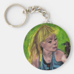 BARN MED FÅGELkeychain Nyckelring