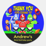Barns födelsedagtackklistermärkear: Amerikanfotbol