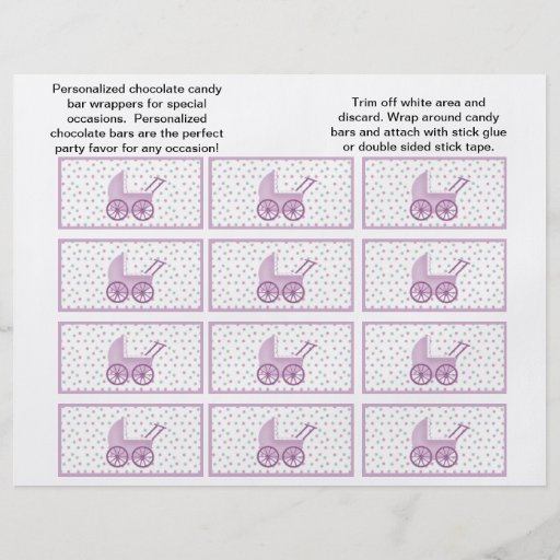 BarnvagnCandybar omslag (Lavendar) Personliga Flygblad