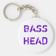 Bas- Head keychain (purpurfärgad text) Nyckelring