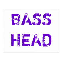 Bas- Head vykort (purpurfärgad text)