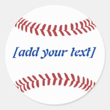 Baseball [beställnings- text] rund klistermärke