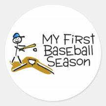Baseball min första baseballsäsong (stick figur) klistermärken