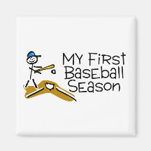 Baseball min första baseballsäsong (stick figur) magnet för kylskåp