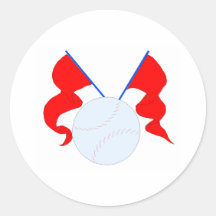 Baseball och flaggor klistermärken