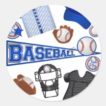 Baseball Stuff Round Stickers