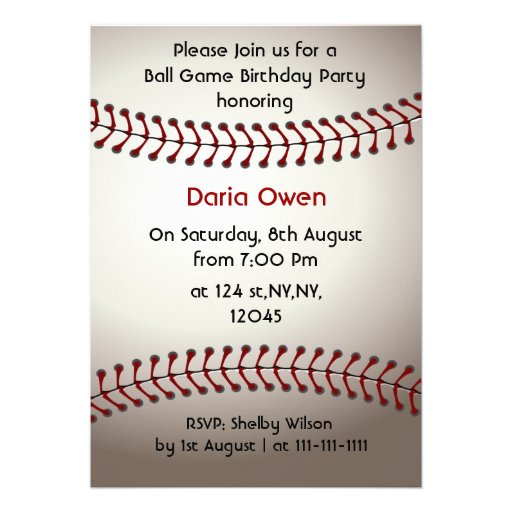Baseballfödelsedagsfest inbjudan