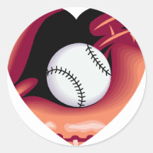 Baseballhjärta Klistermärke