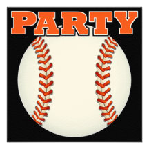 Baseballinbjudansvart, orange och kräm - SRF