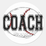 BaseballlagledareT-tröja och Gifts. Runda Klistermärken