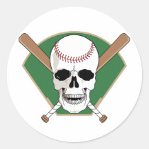 Baseballskalle Runda Klistermärken