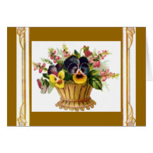 Basket av blommor hälsningskort