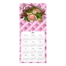 Basket av det rosa RosesTelephone och kalenderkort Personliga Rack Kort