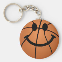 Basketball smiley face key chains