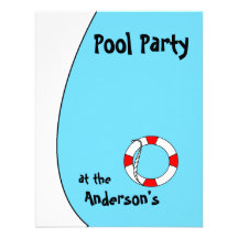 Bassängpartyinbjudan