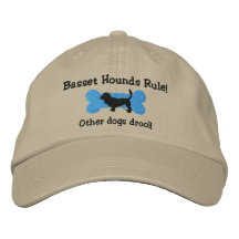 Bassethundar härskar den broderade hatten