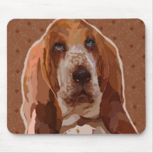 Bassethundmålning på mus vadderar mus matta