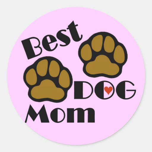 Bäst hundmamma med hundtassMerchandise Rund Klistermärke